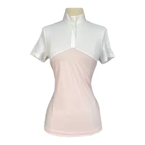 Cavalleria Toscana Crochet S/S Competition Shirt in Pink/White - Medium