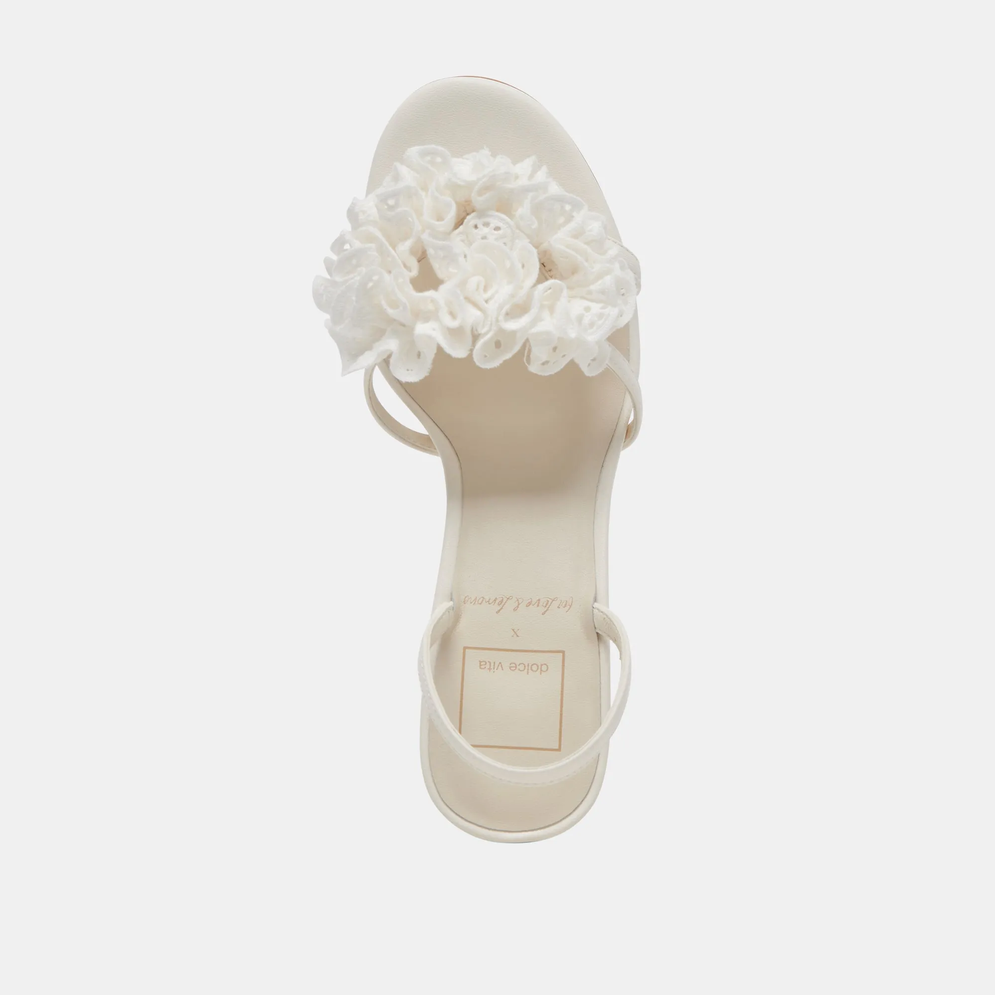 CECILA HEELS WHITE FLORAL EYELET