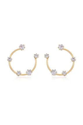 Celestial Small Wire & Crystal Ring Earrings