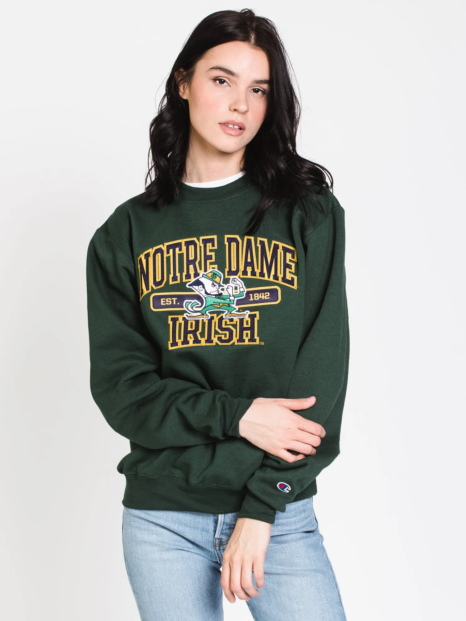 CHAMPION ECO POWERBLEND NOTRE DAME CREWNECK SWEATER - CLEARANCE