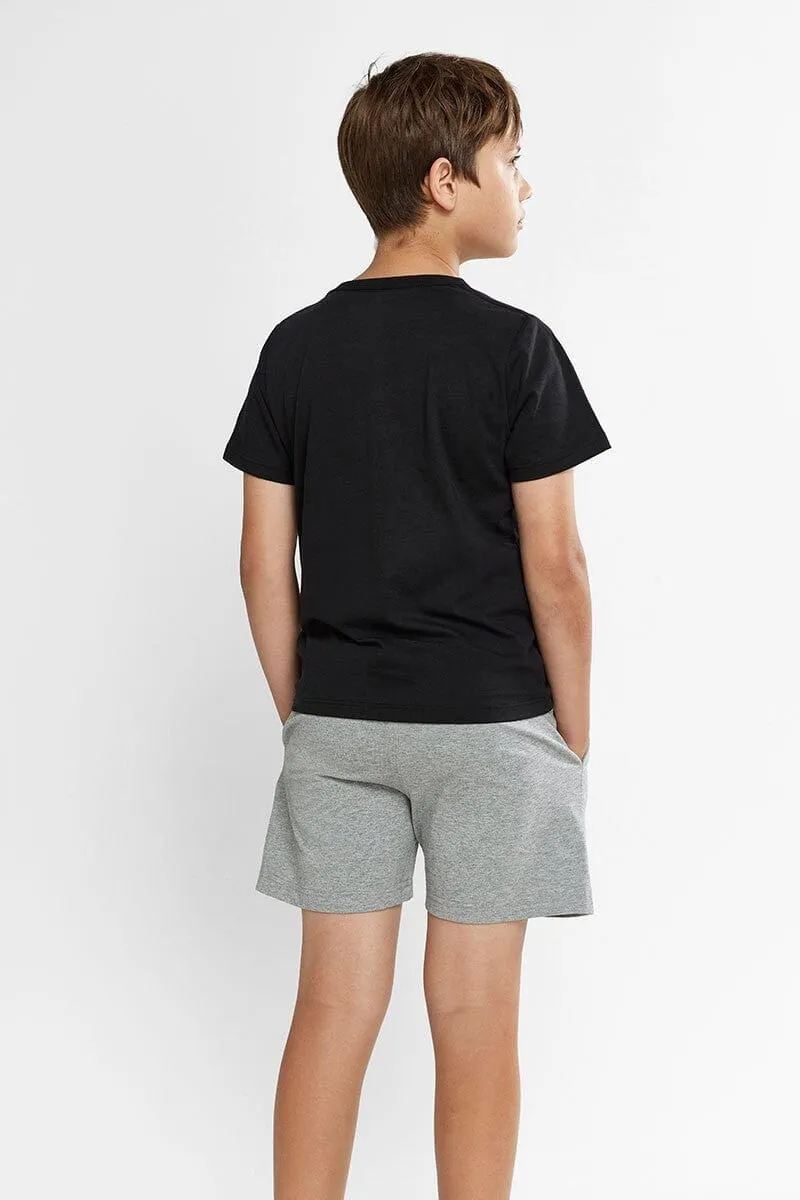 CHAMPION JUNIOR SCRIPT BLACK SHORT SLEEVE TEE