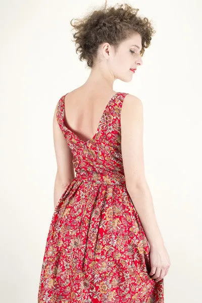 Cherise Red Floral Dress