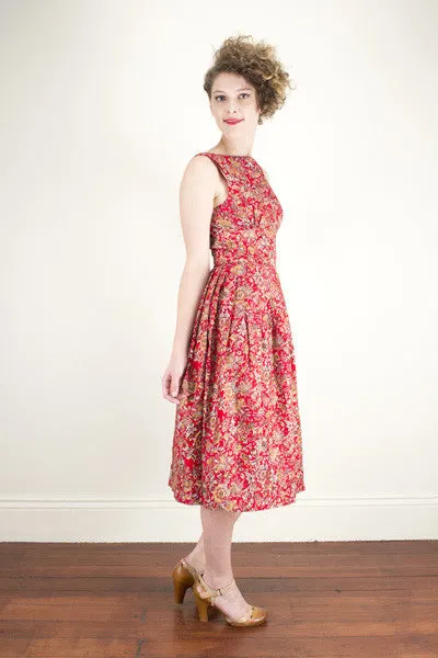 Cherise Red Floral Dress