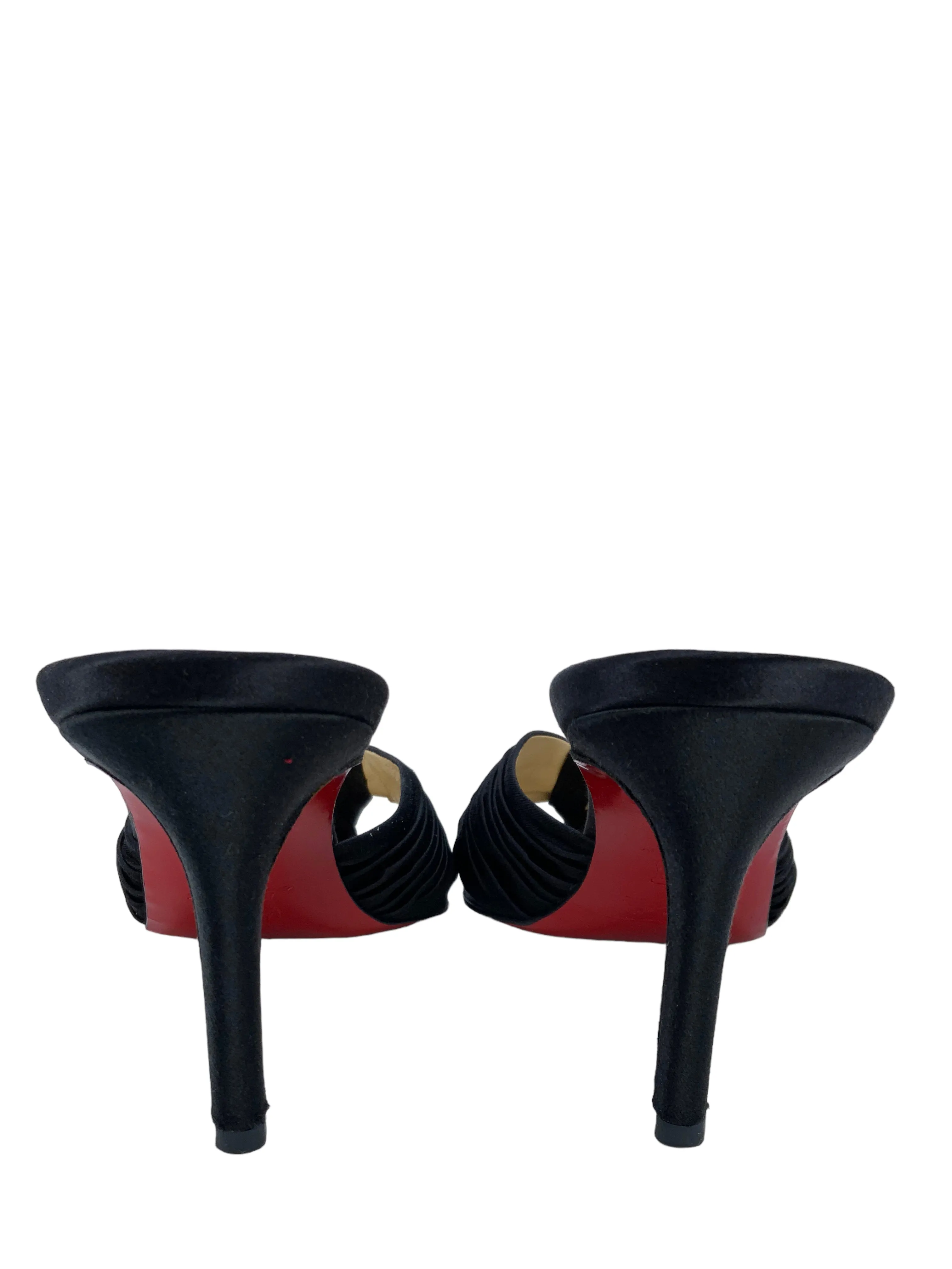 Christian Louboutin Pleated Satin Thong Sandals Size 10.5