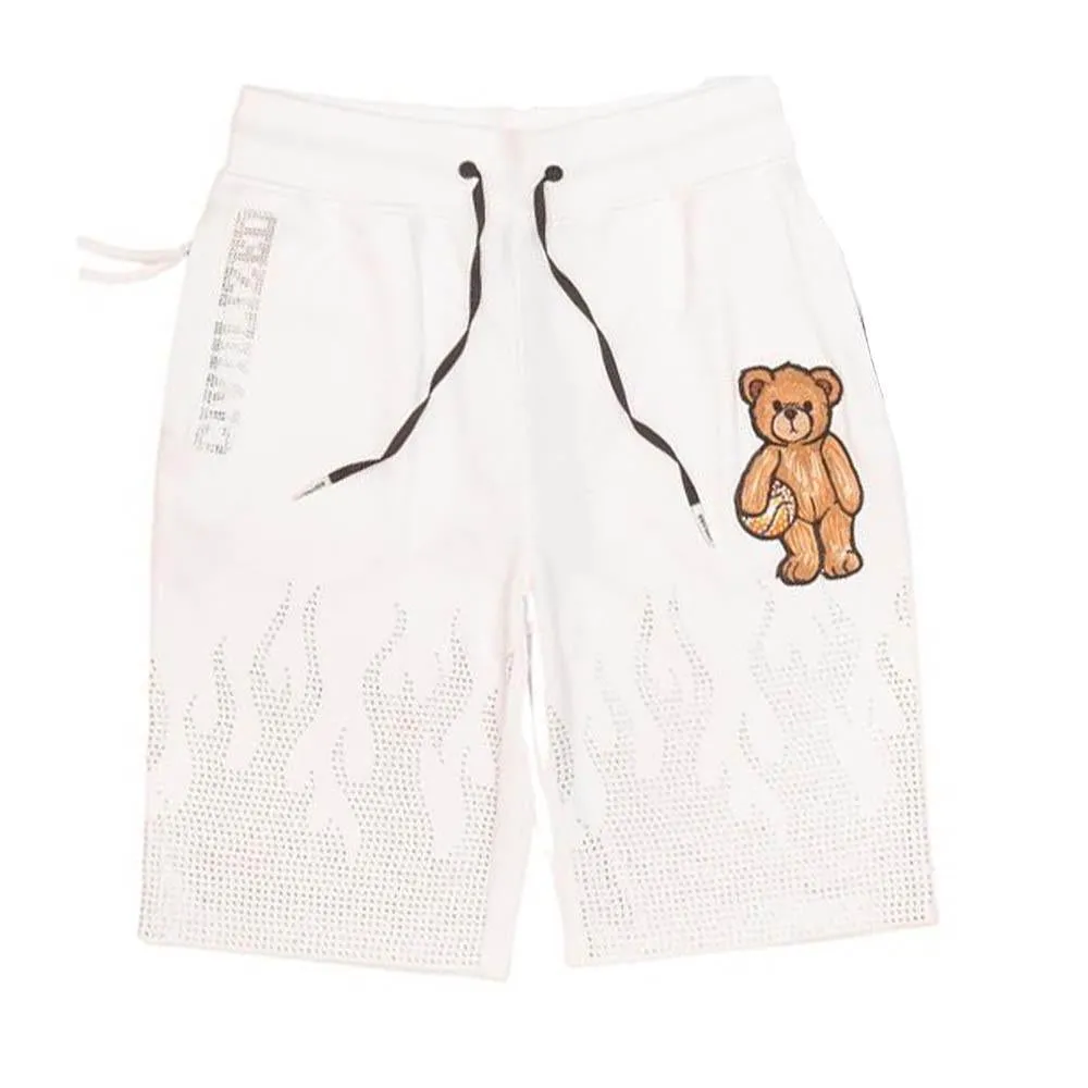 Civilized Clothing Brand Men Civilized Bear Rhinestone Short (White)