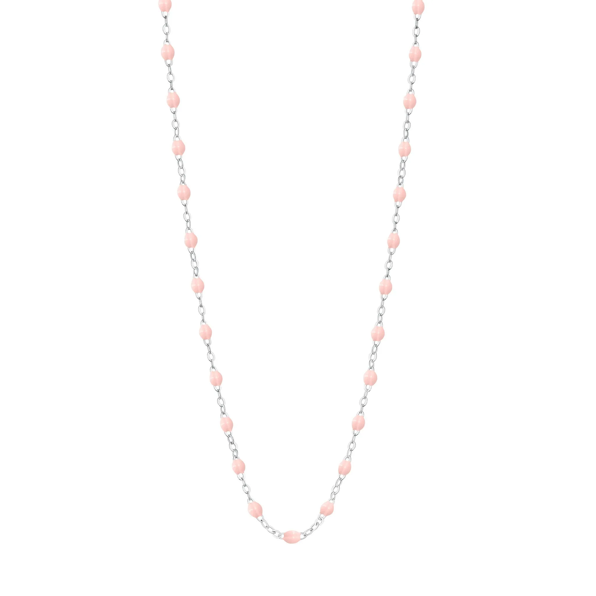 Classic Gigi Baby Pink necklace, White Gold, 17.7"