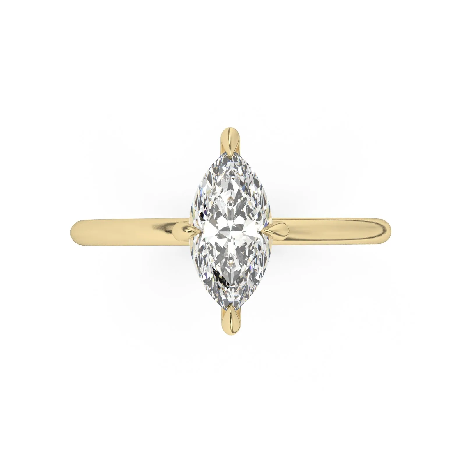 Classic Hidden Halo Marquise Cut Engagement Ring