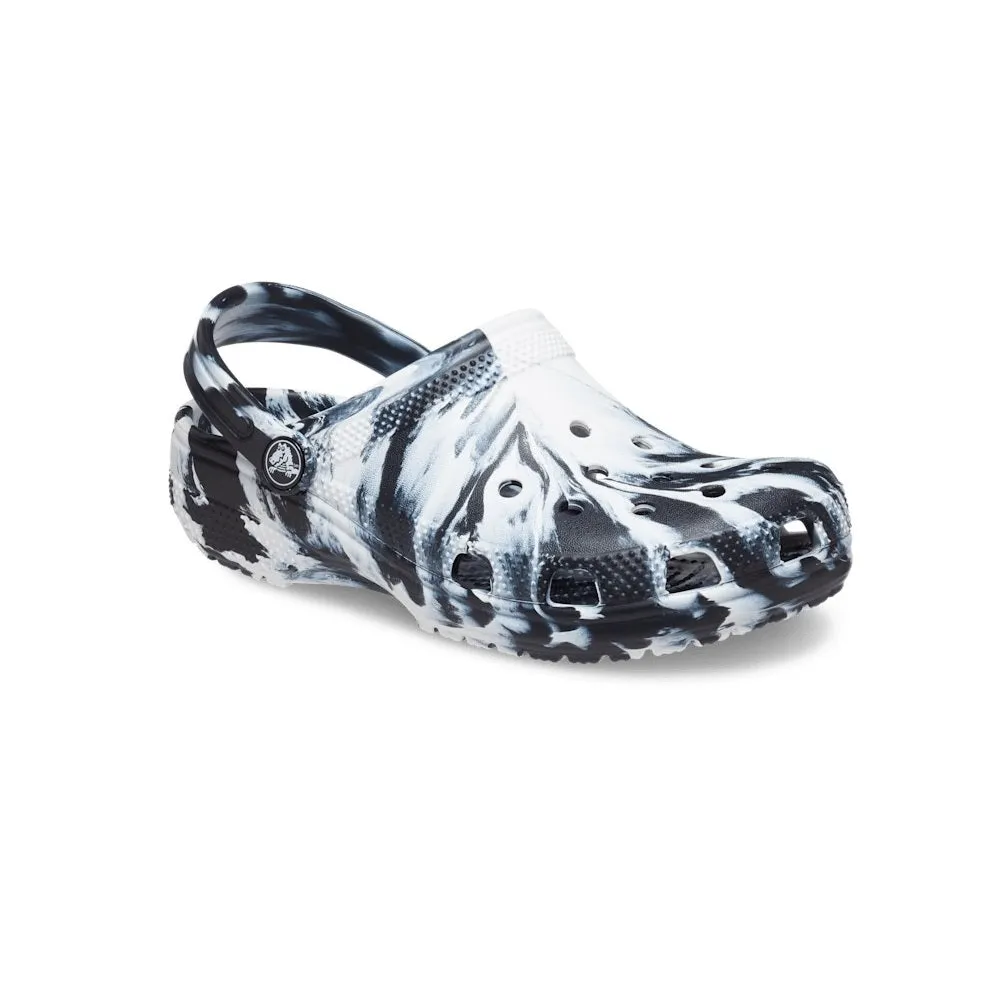 Classic Kid's Marbled Clog - Black, White