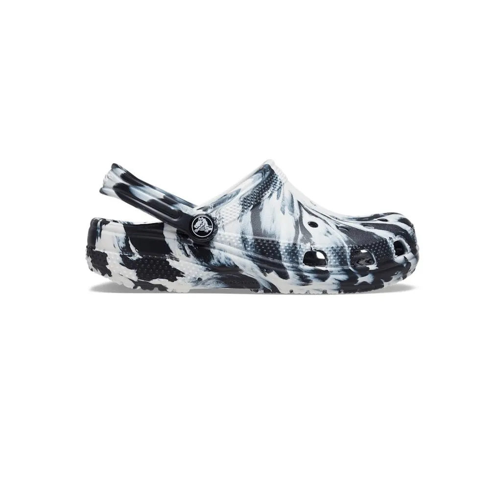 Classic Kid's Marbled Clog - Black, White