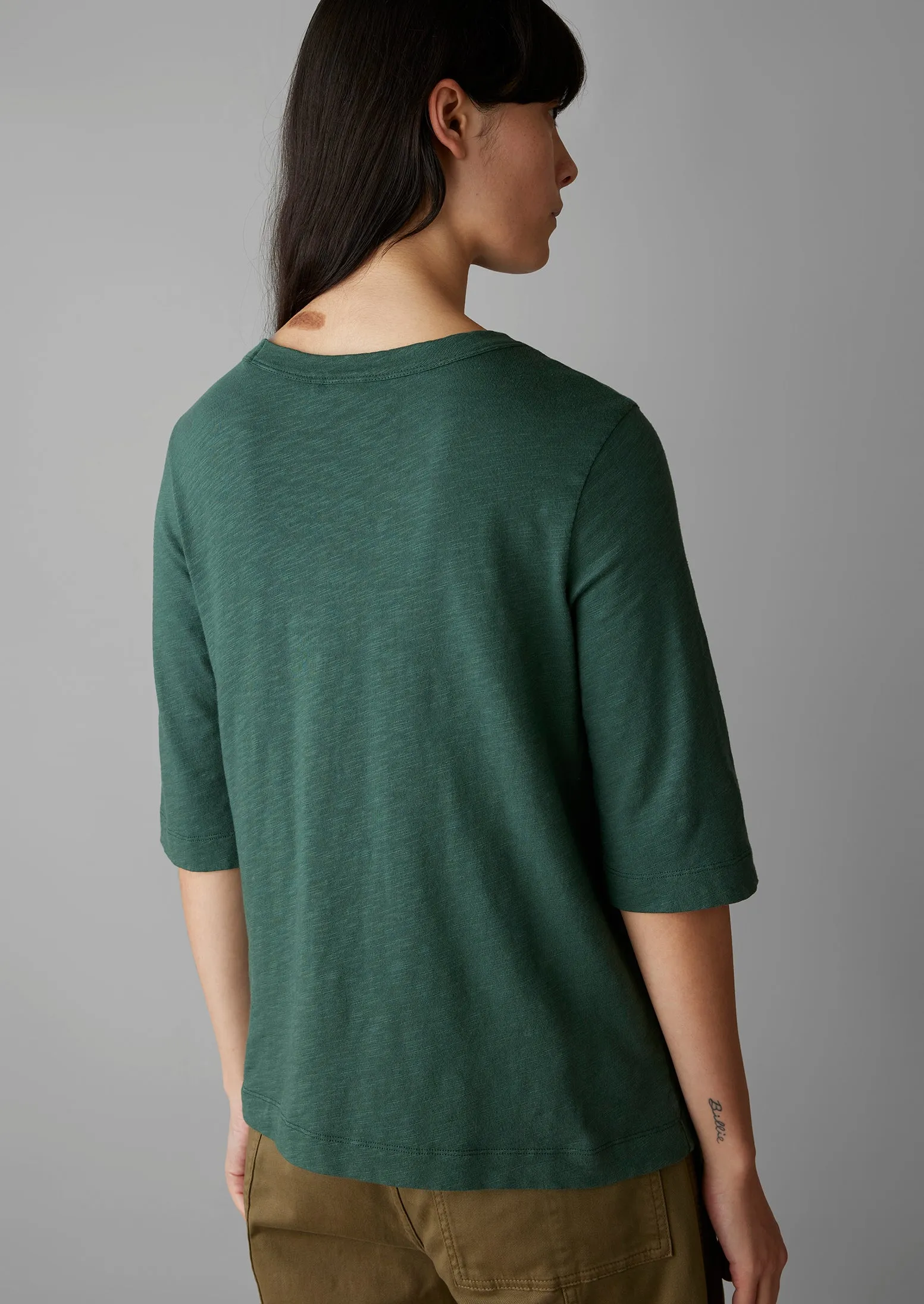 Cleo Garment Dyed Organic Cotton Tee | Marble Green