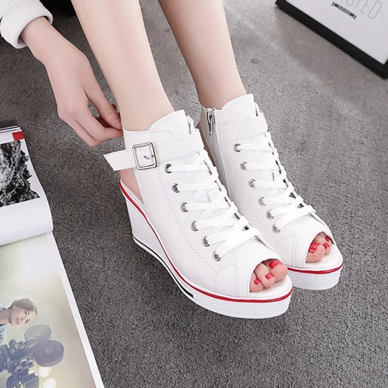 Cool Girl Open Toe Sneaker Wedges AD12000