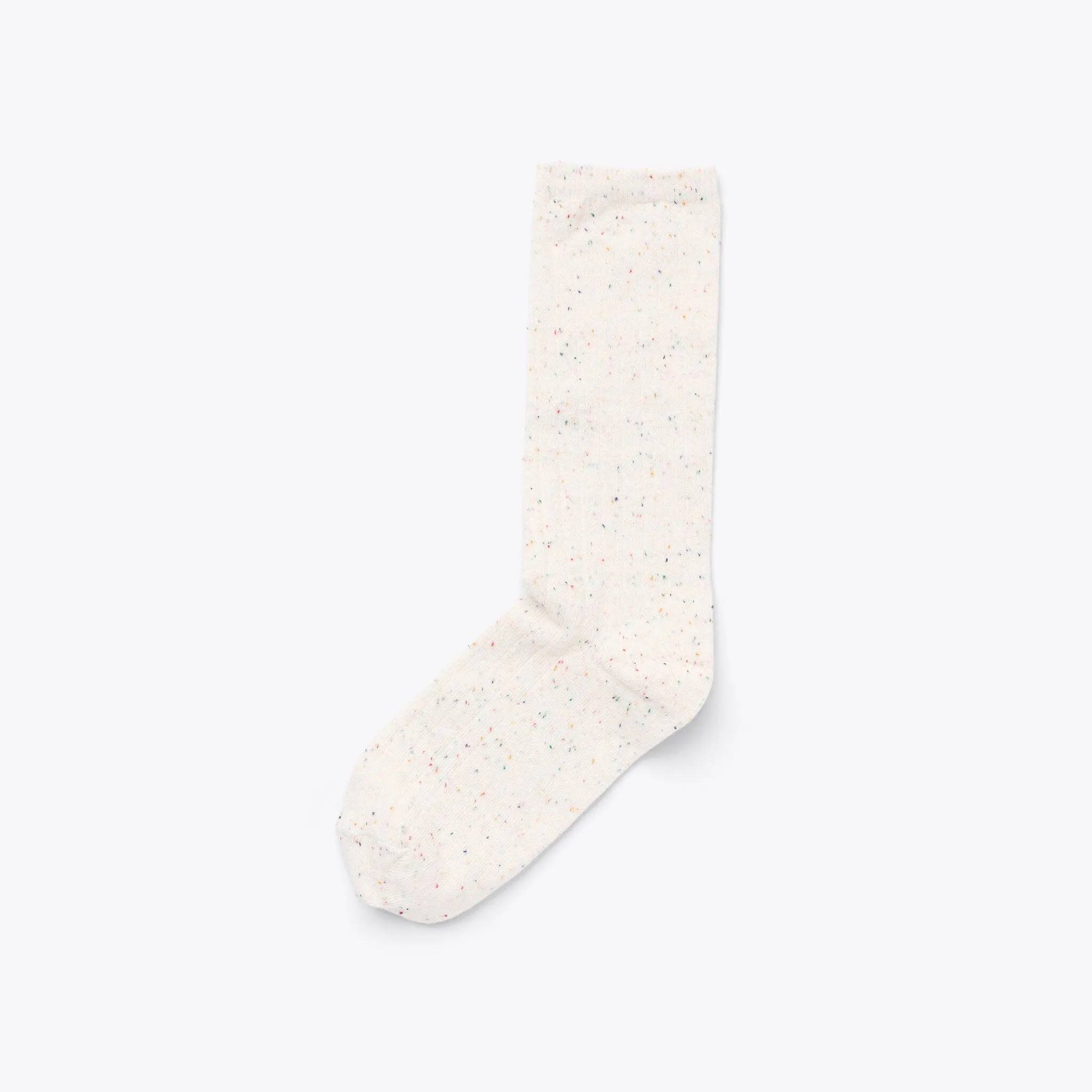 Cotton Crew Sock Ivory Multicolor Marl