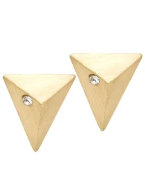 Dainty Gold Pyramid Earrings