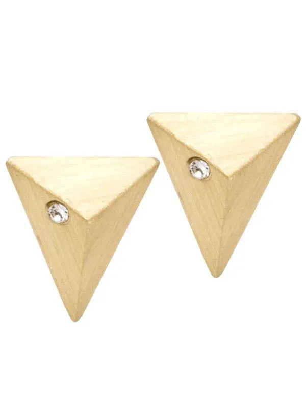 Dainty Gold Pyramid Earrings