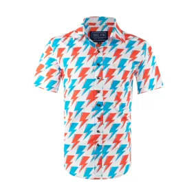 David Bowie Red and Blue Bolt Short Sleeve Shirt