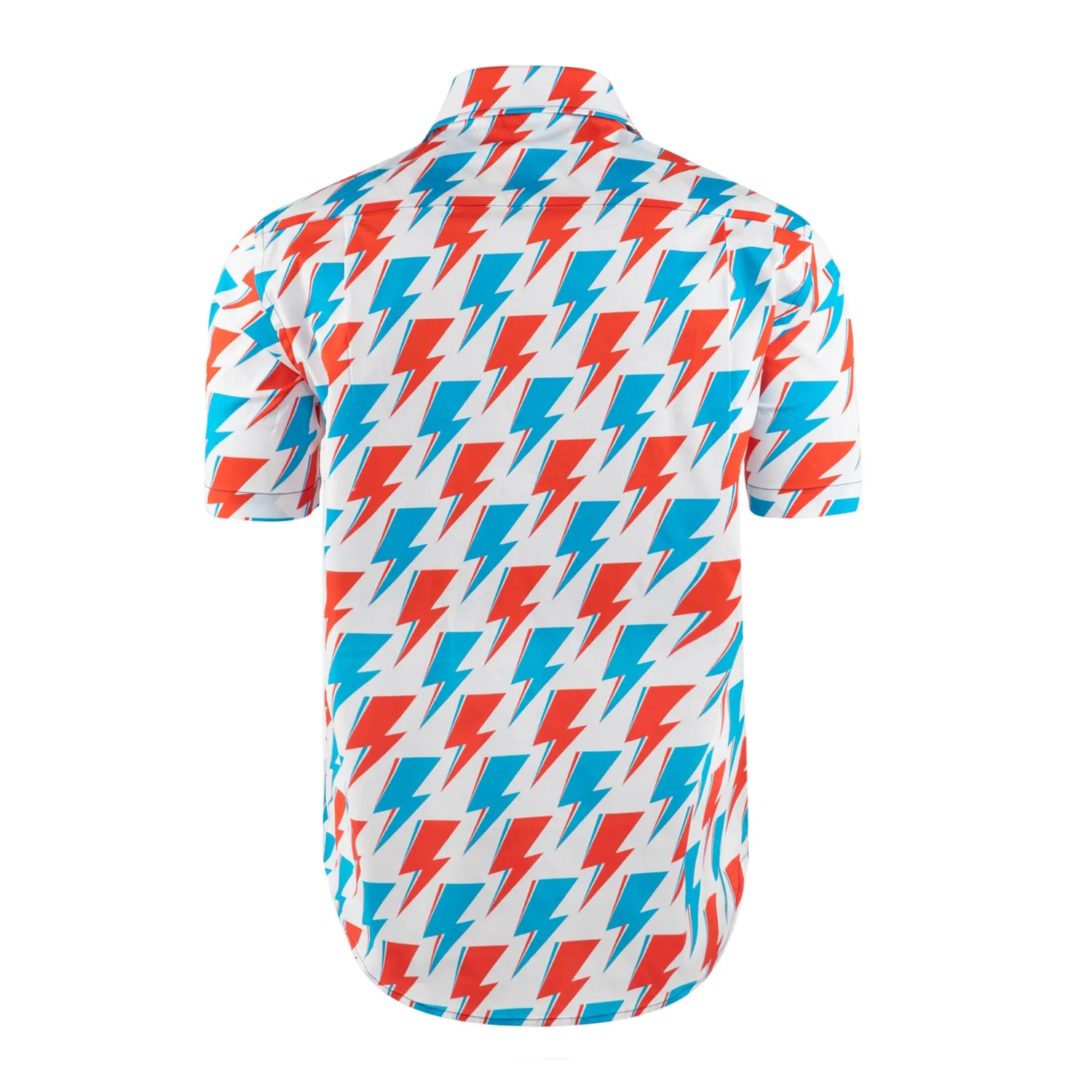 David Bowie Red and Blue Bolt Short Sleeve Shirt