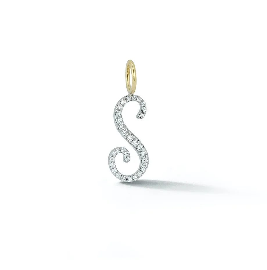 Diamond Script Initial Charm