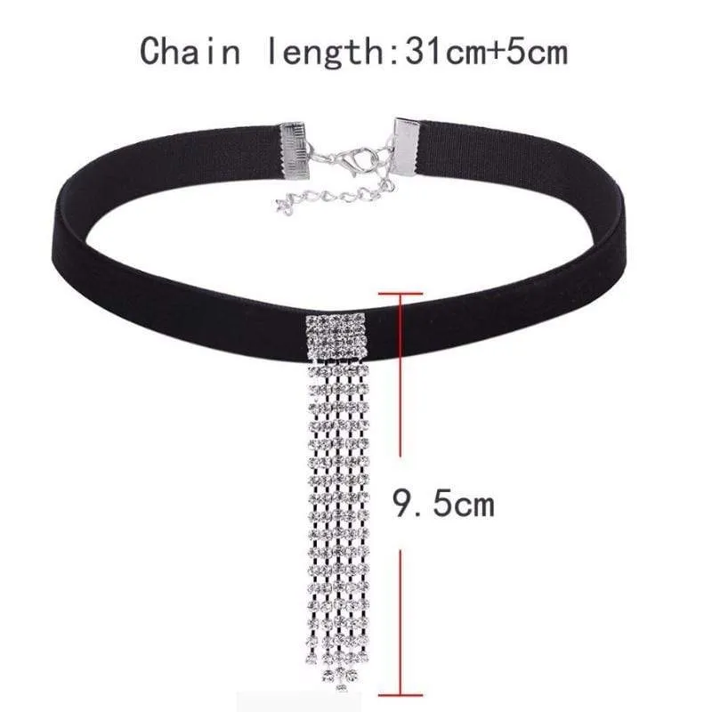 Down in the Valley Quintuplet Rhinestone Strand Choker