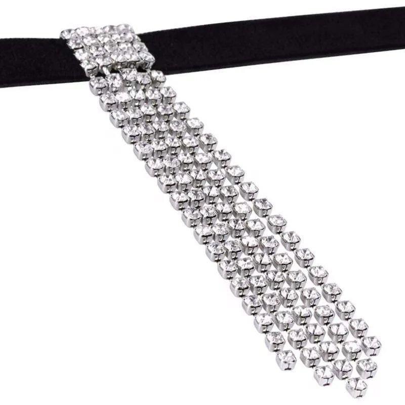 Down in the Valley Quintuplet Rhinestone Strand Choker