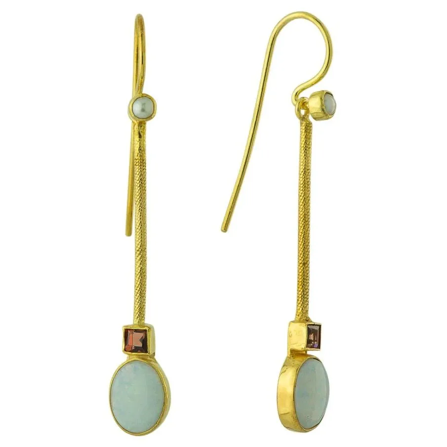 Drop Opal Earring