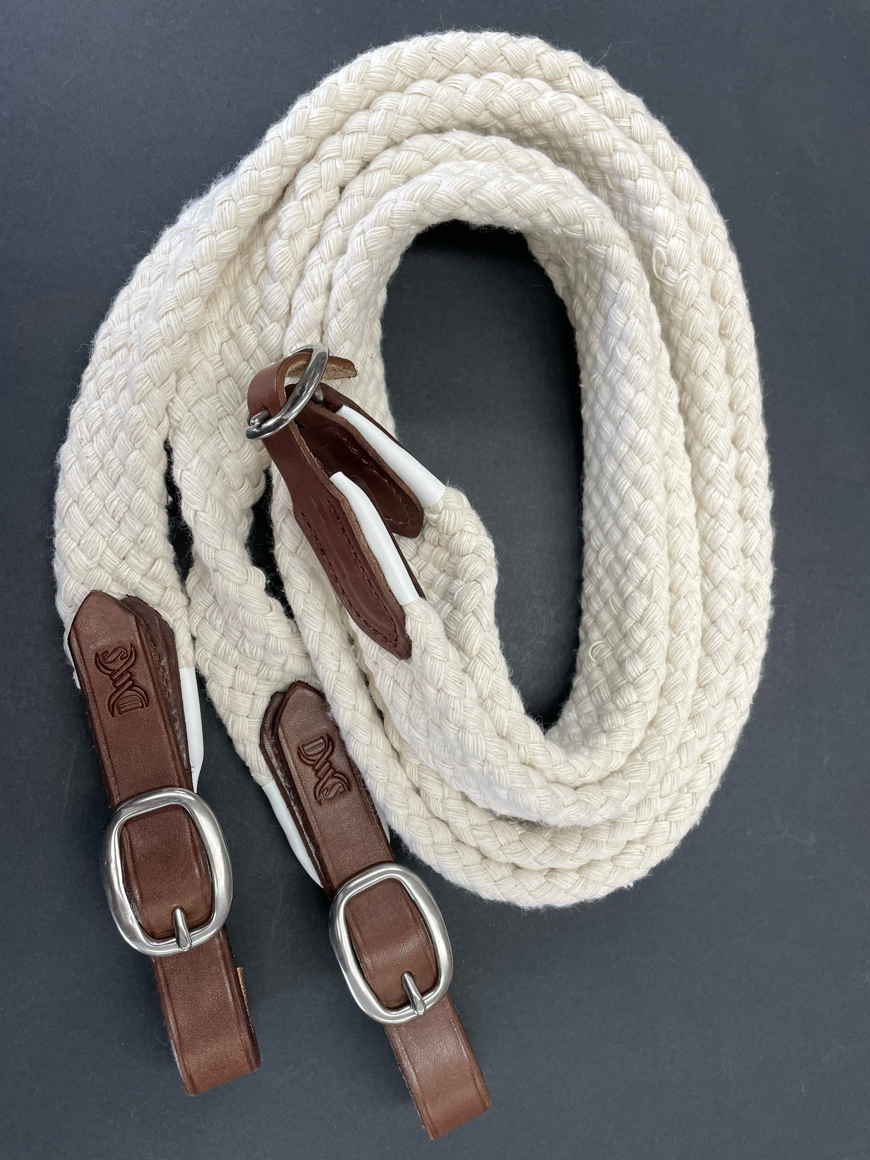 Drovers Saddlery Made Cotton Reins Joined