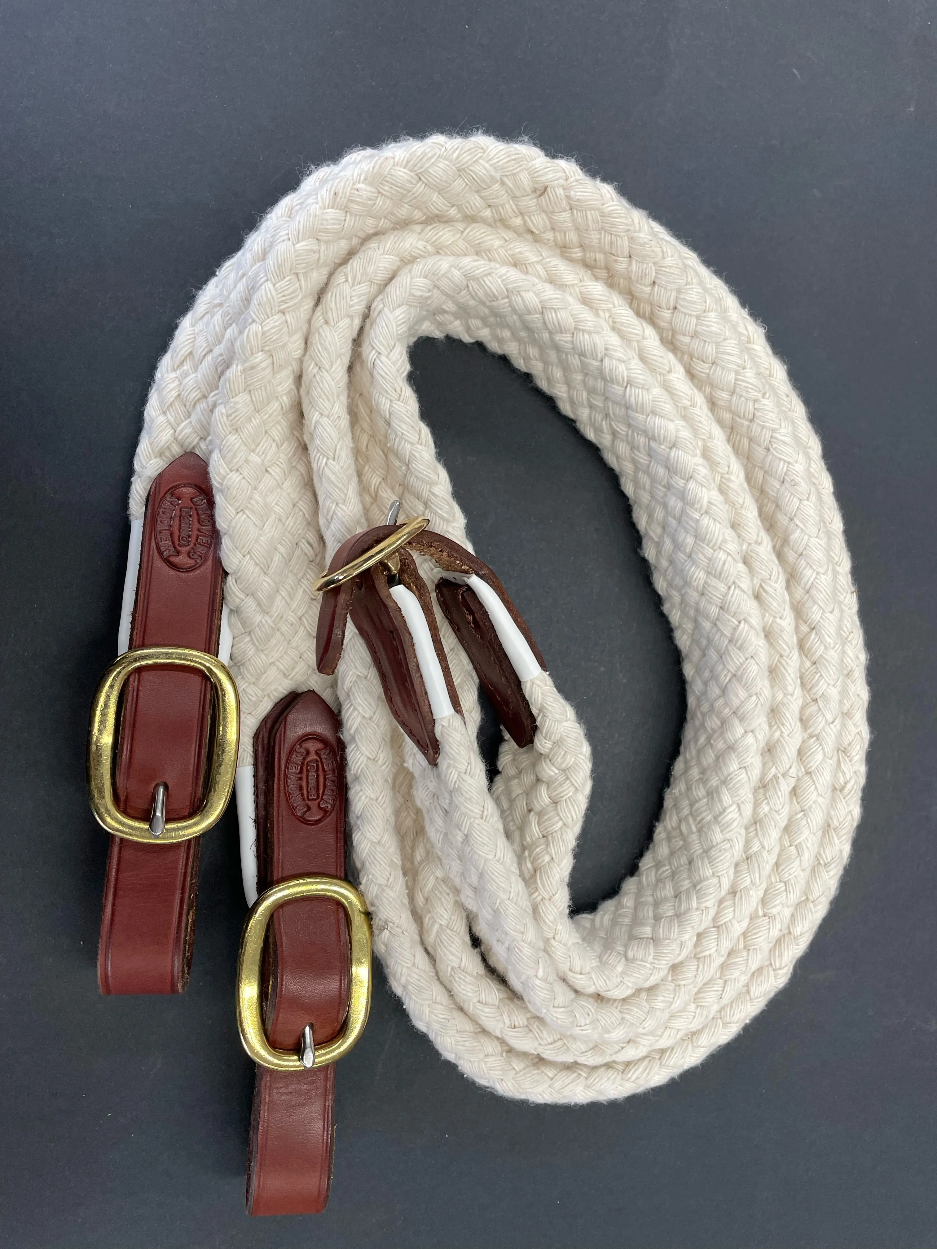 Drovers Saddlery Made Cotton Reins Joined