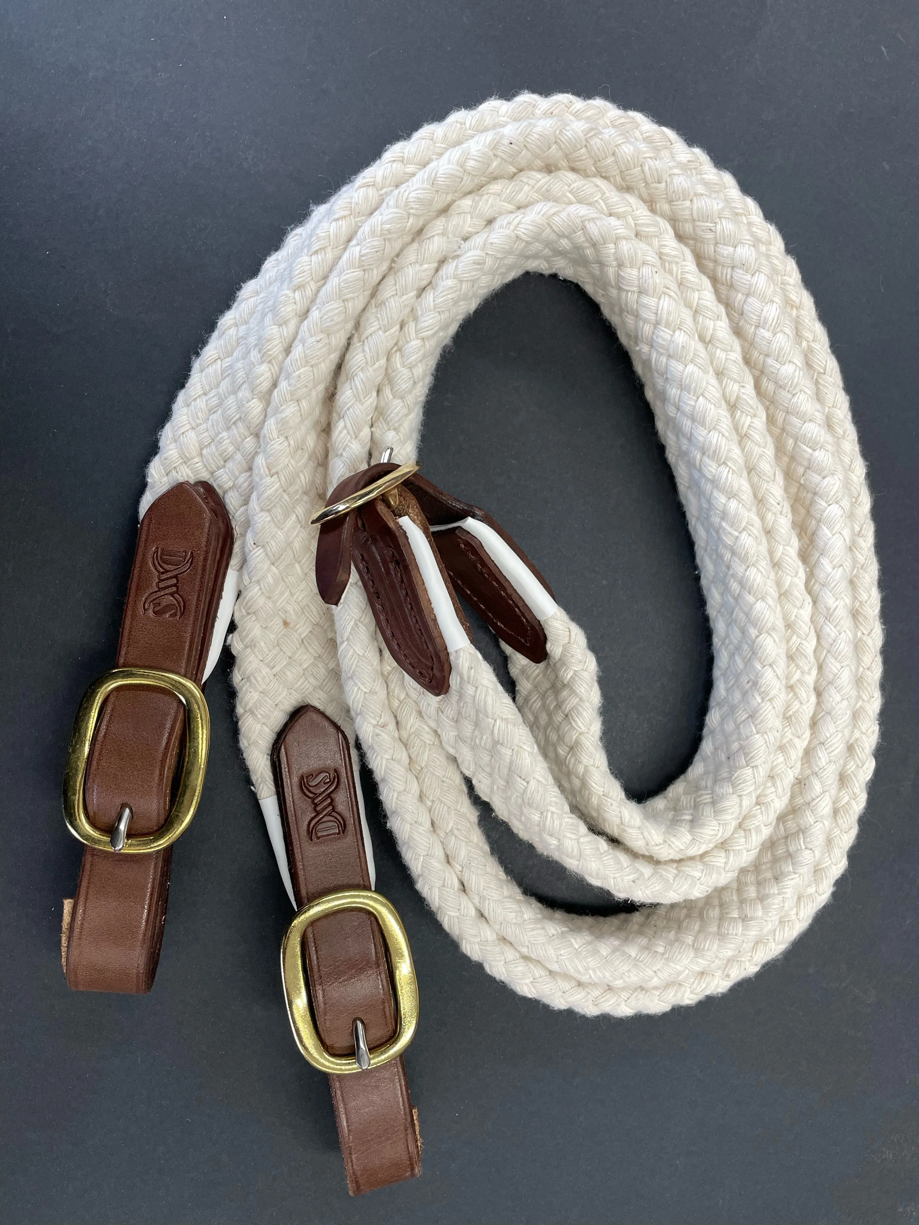 Drovers Saddlery Made Cotton Reins Joined