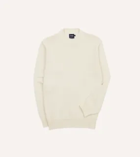 Ecru Cotton Mock Neck Jumper