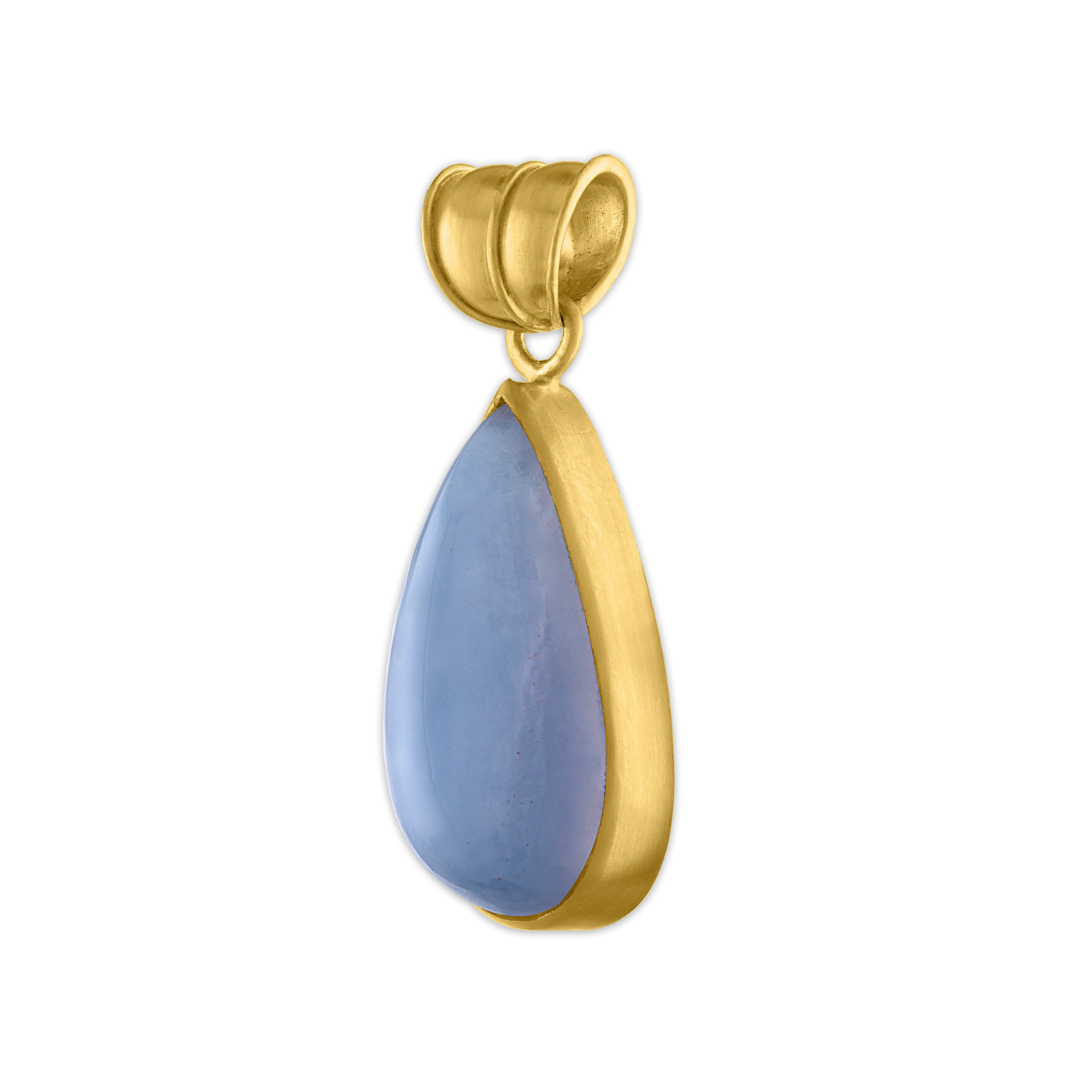 Elongated Chalcedony Tear Pendant