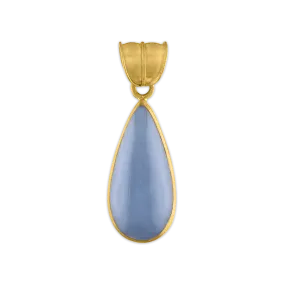 Elongated Chalcedony Tear Pendant