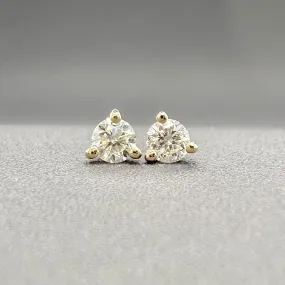 Estate 14K Y Gold 0.25ctw J/VS2 Diamond Stud Earrings