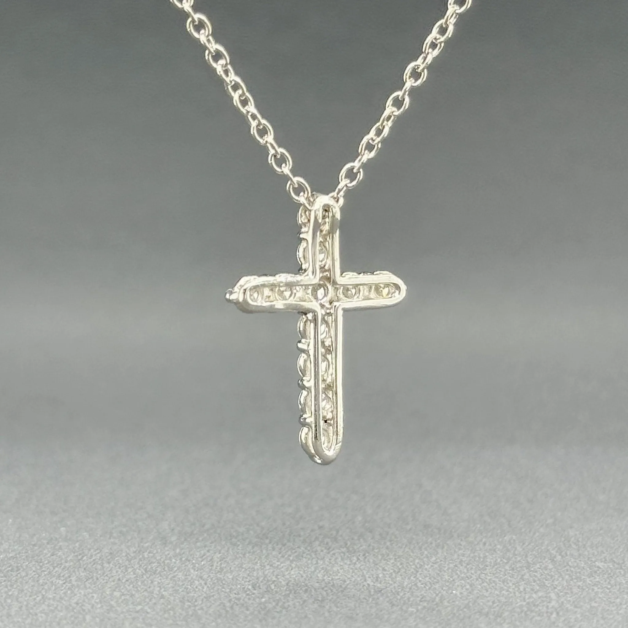 Estate Platinum 0.50ctw H/SI1 Diamond Cross Pendant