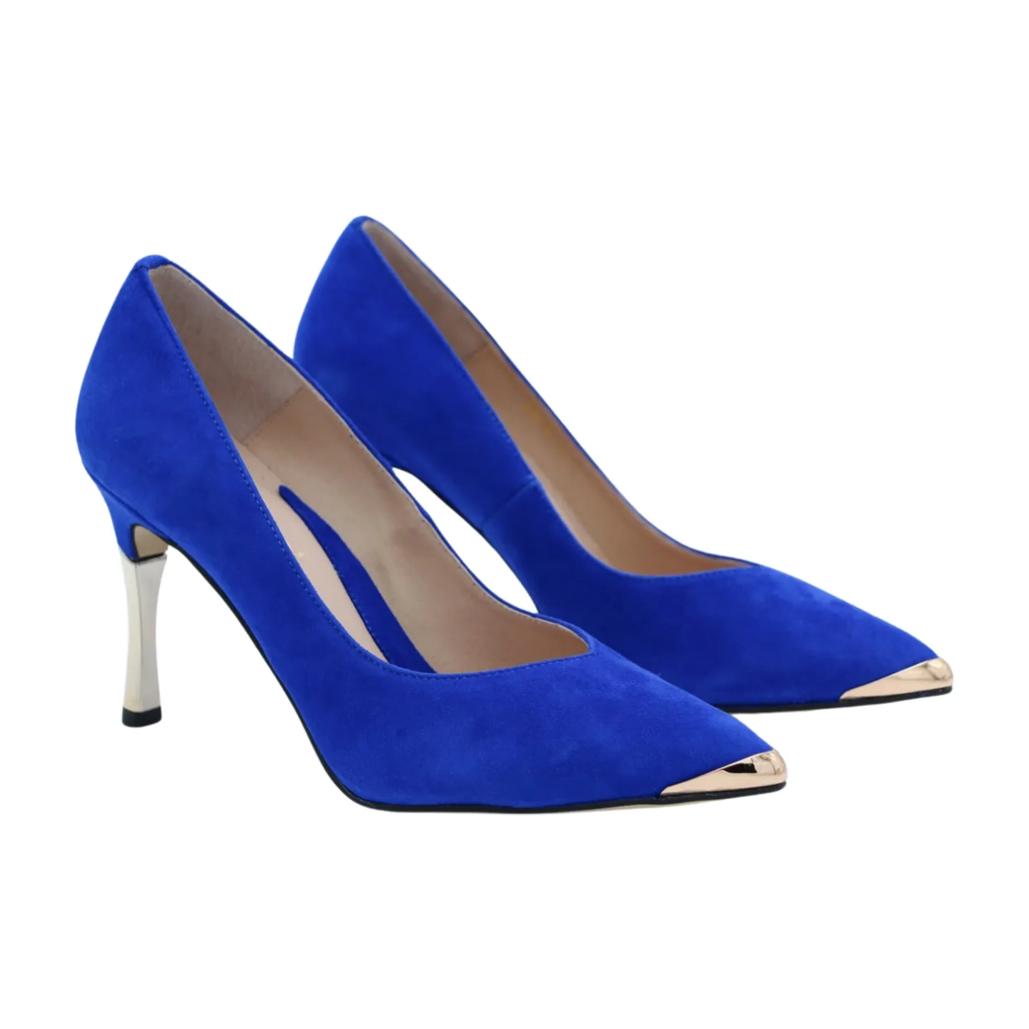 FABUCCI Royal Blue  Suede Pointed Toe Heels