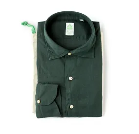 Finamore Cotton Flannel Forest Green Shirt