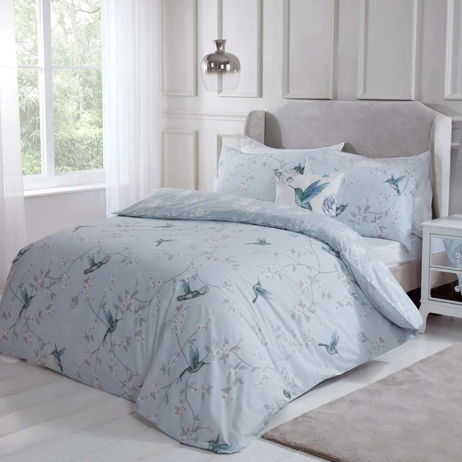 Floral Hummingbird Duvet Set