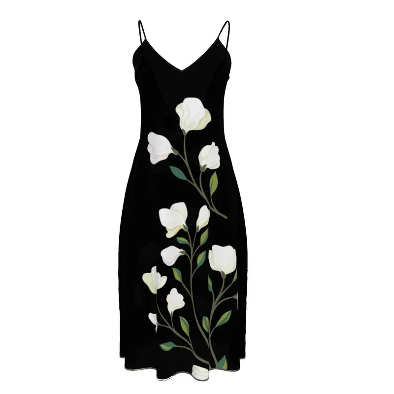 Floral Spring Sleeveless Midi Dress