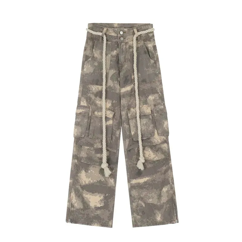 Foesce- Camouflage Cargo Pants Men Oversize Camo Trousers Male Loose Casual Vintage Streetwear Hip Hop Safari Style