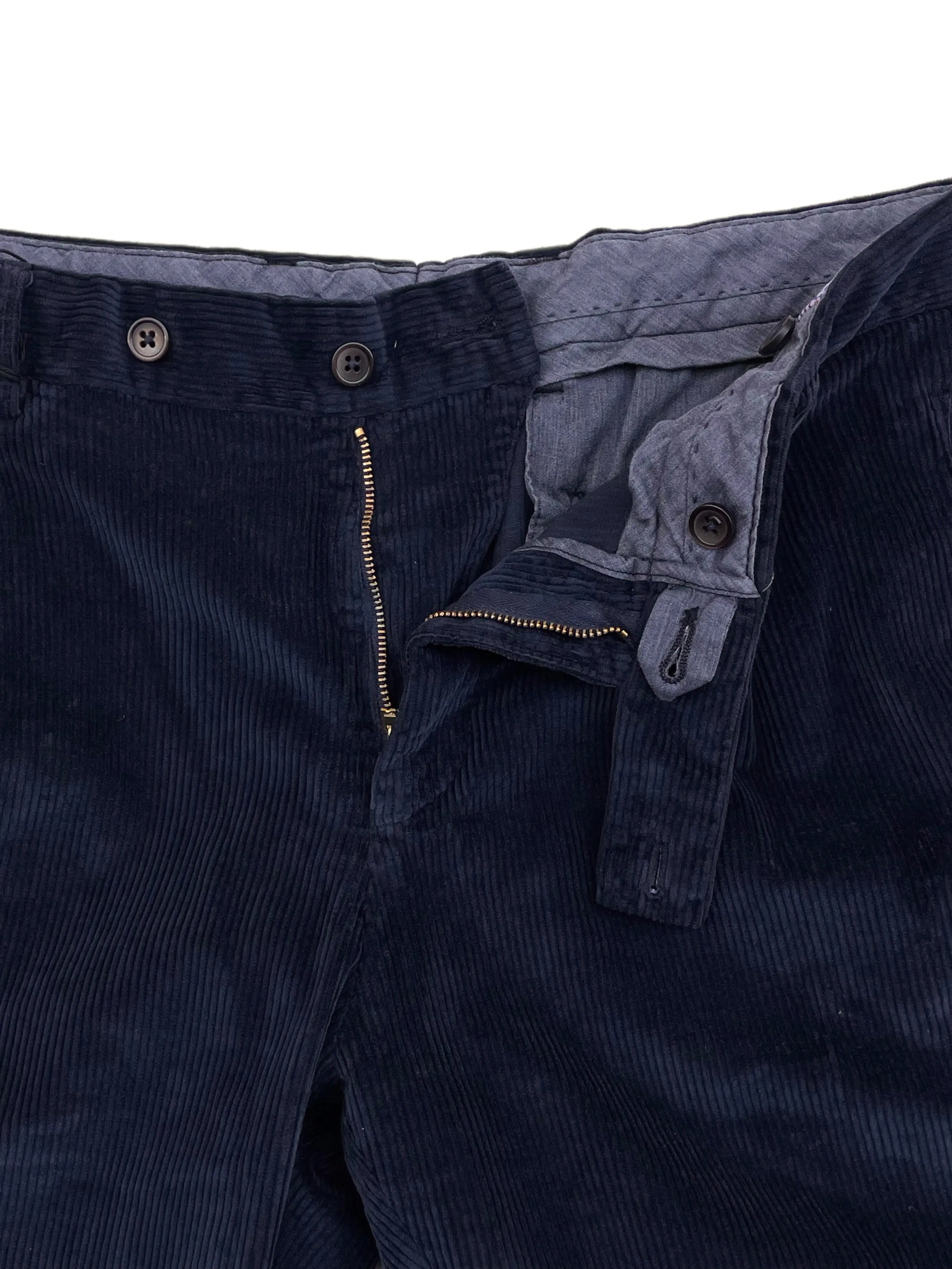 FRESH Corduroy Pleated Chino Pants In Navy