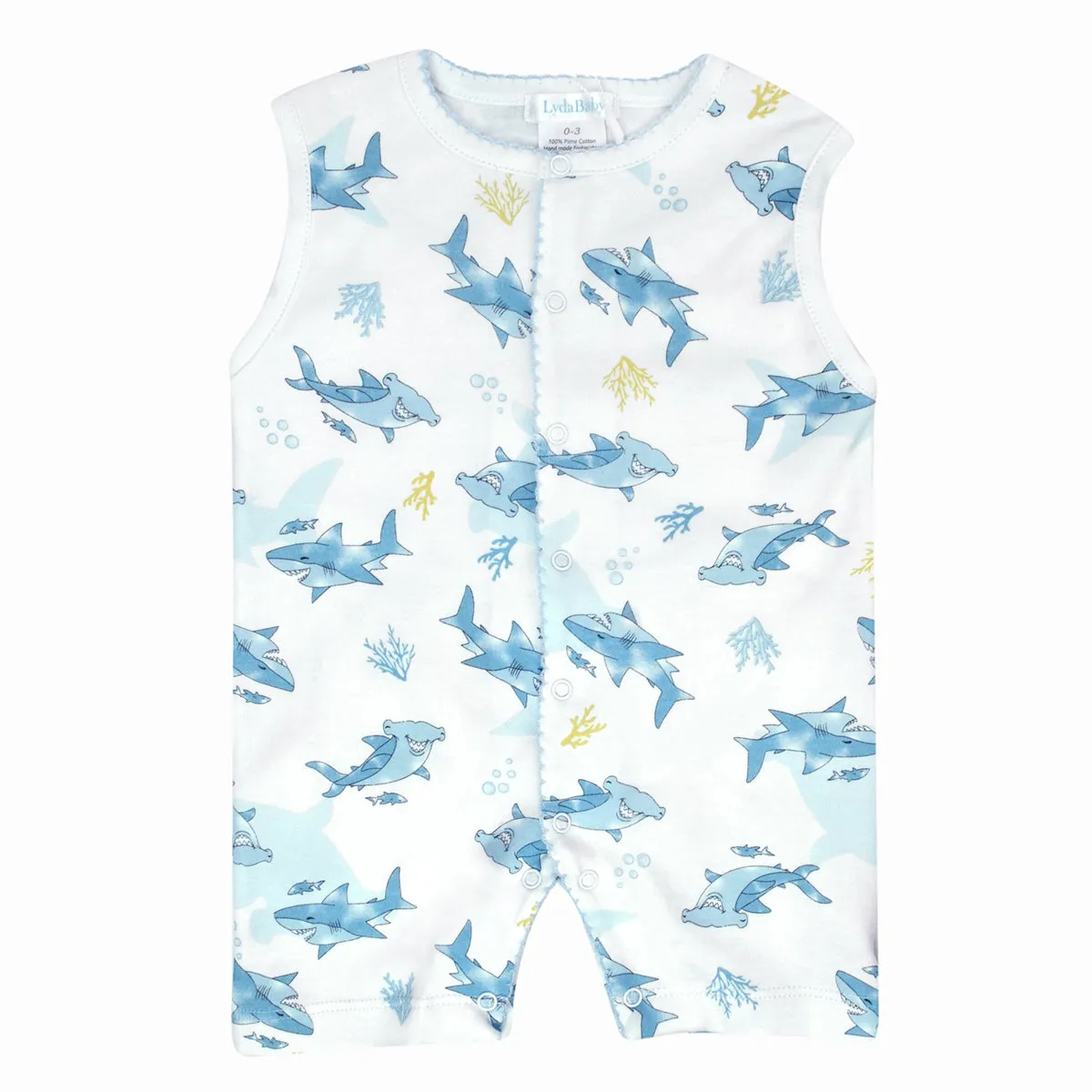 Friendly Sharks Printed Romper | Baby Boy