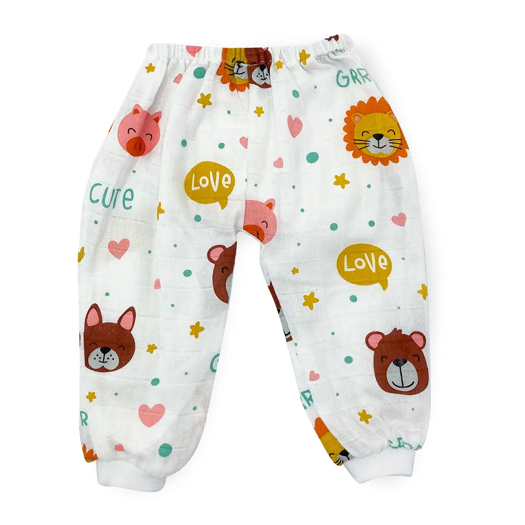 Full sleeve Jabla & Pants - Pyjama Set -100% Organic Muslin Cotton Animals