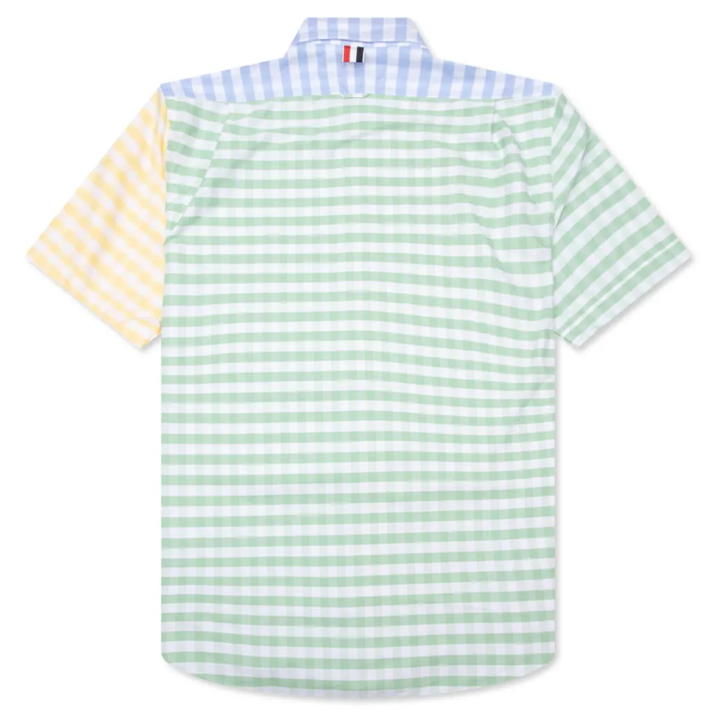 Fun-Mix Gingham S/S Shirt - Light Blue