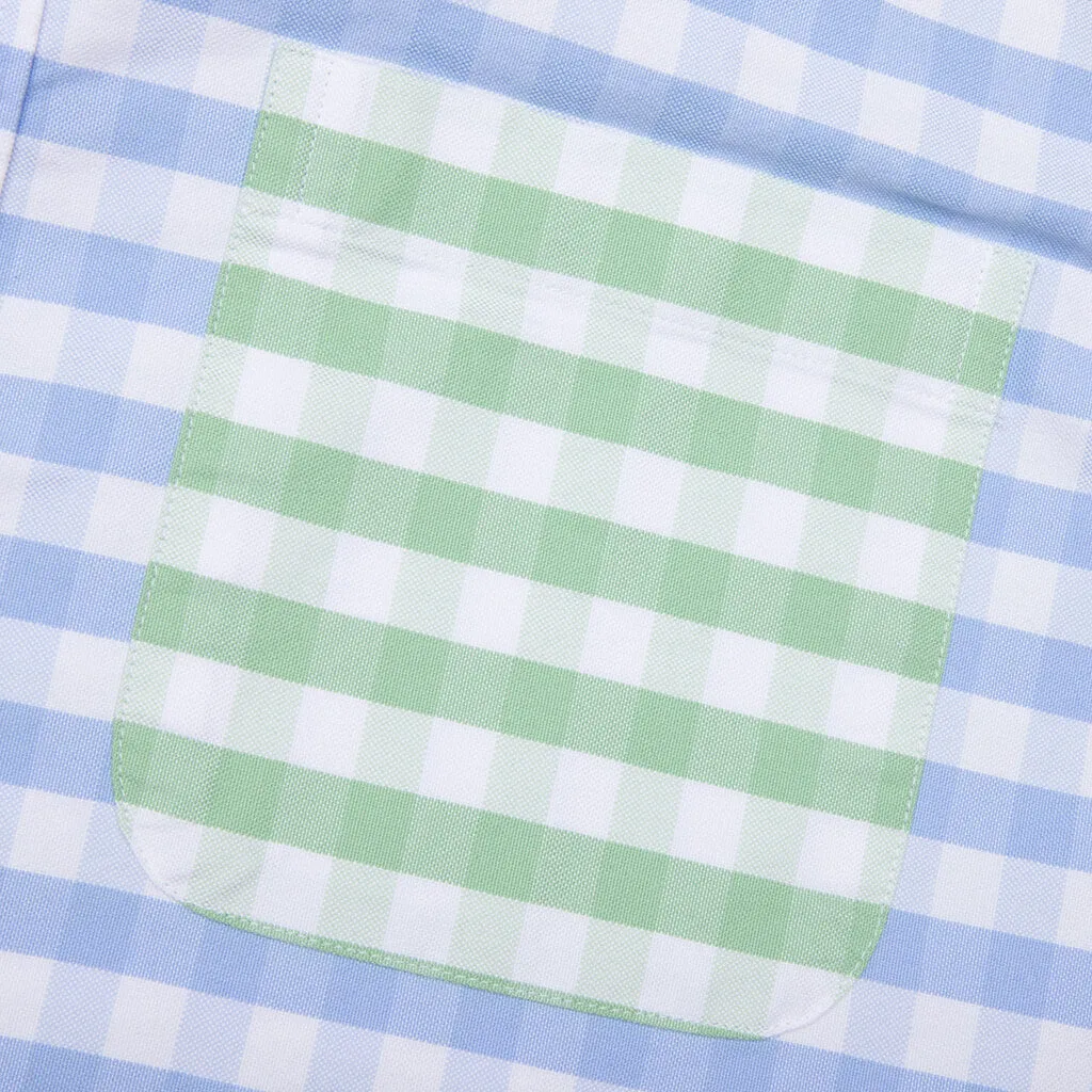 Fun-Mix Gingham S/S Shirt - Light Blue