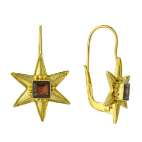 Garnet Star Earrings