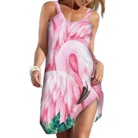 Gearhuman 3D Flamingo Facade Custom Beach Dress