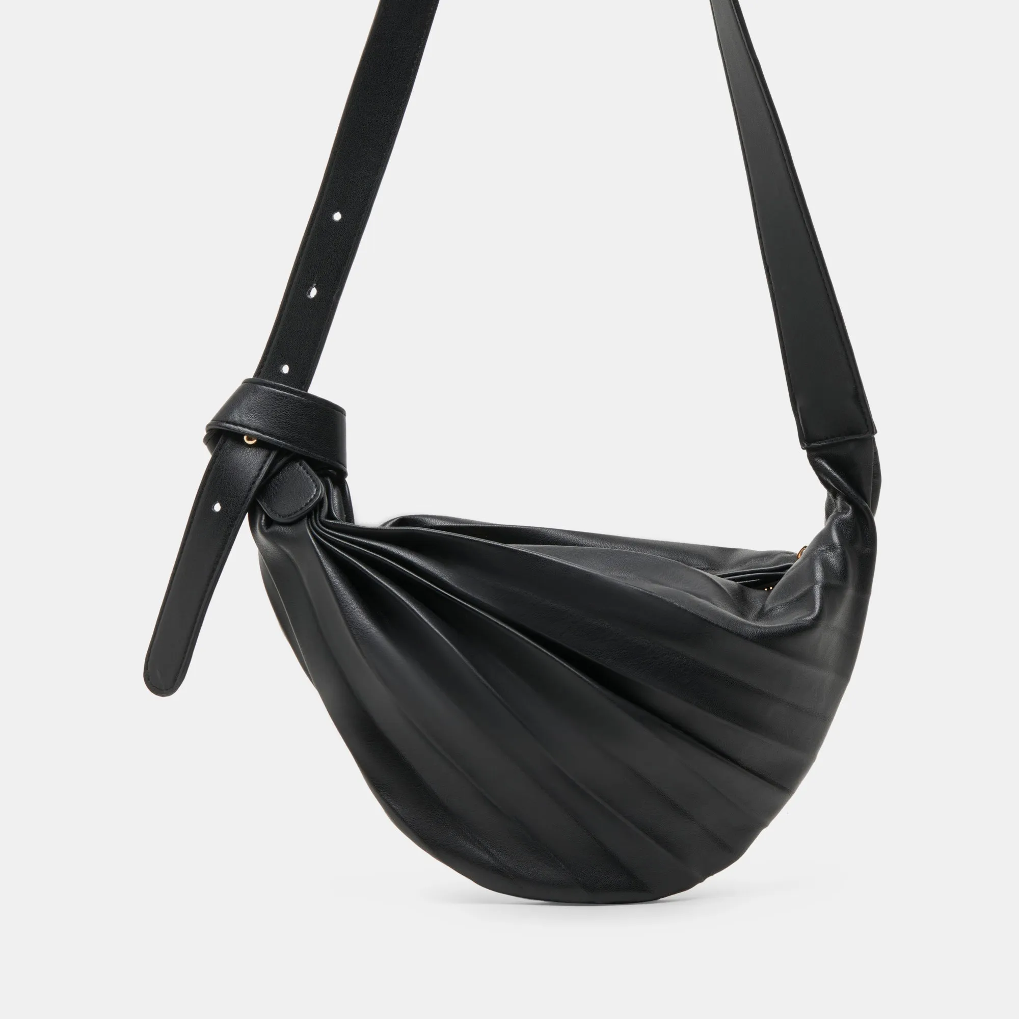 GEORGIA SHOULDER BAG BLACK FAUX LEATHER