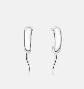 Gili bold sculptural single earring | Sterling Silver - White Rhodium