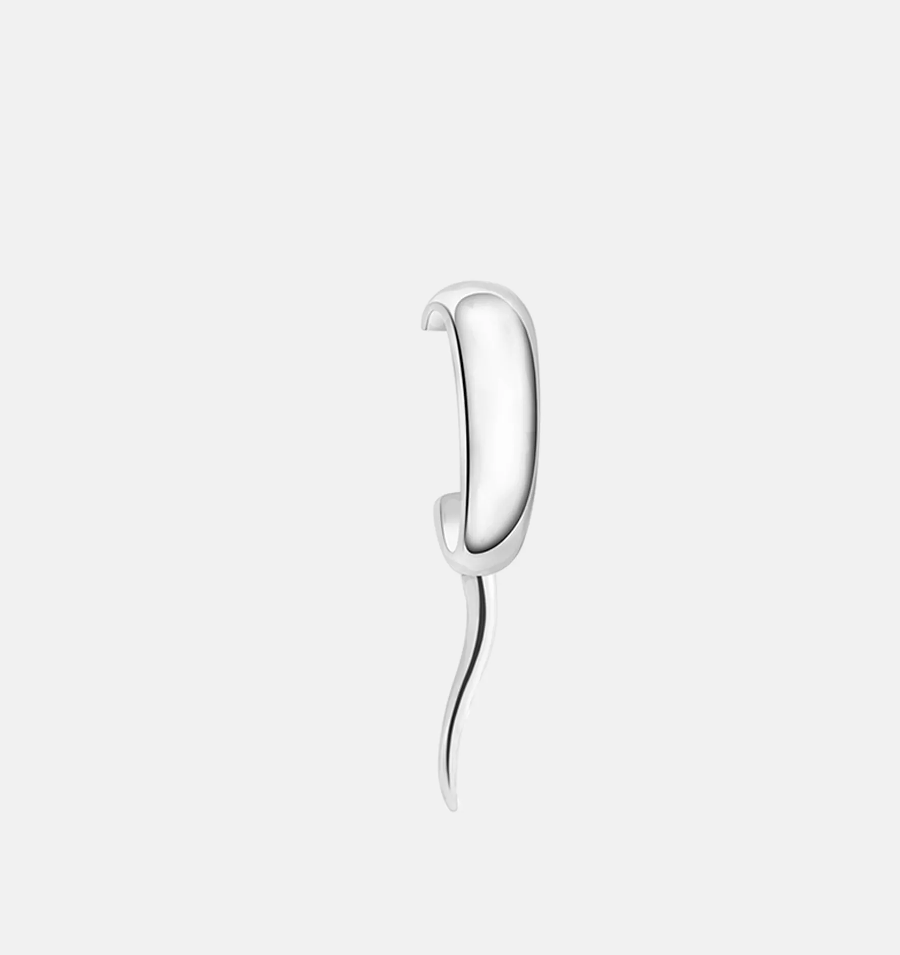 Gili bold sculptural single earring | Sterling Silver - White Rhodium