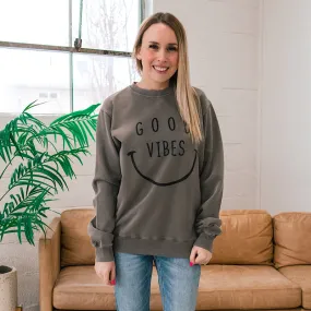 Good Vibes Smile Mocha Sweatshirt