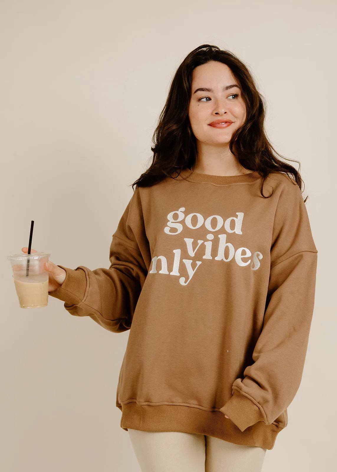 Good Vibes Sweatshirt - Brown