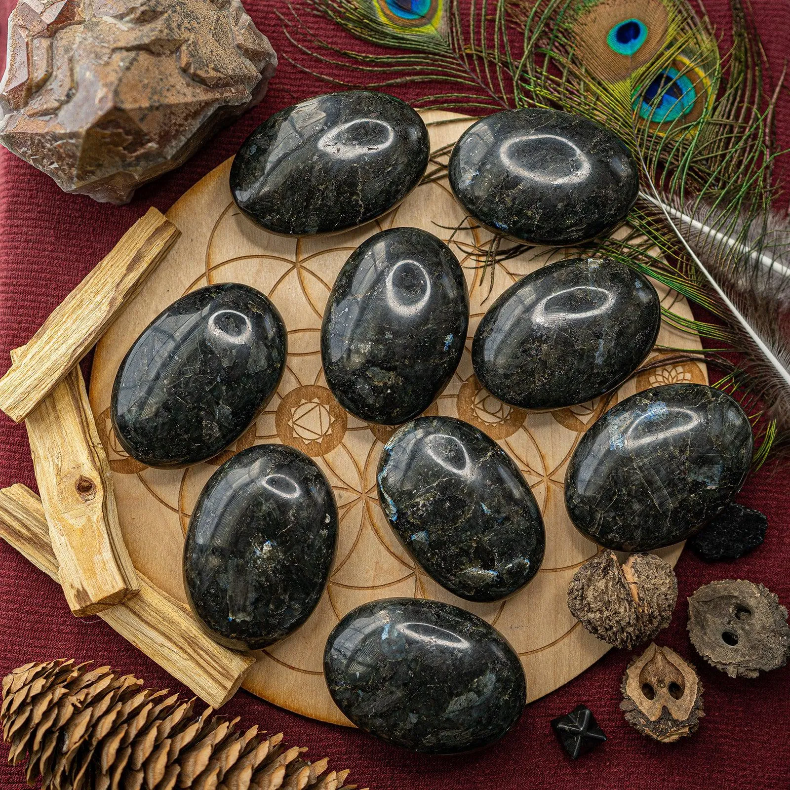 Grounding and  Flashy Nuumite Pillow Stones